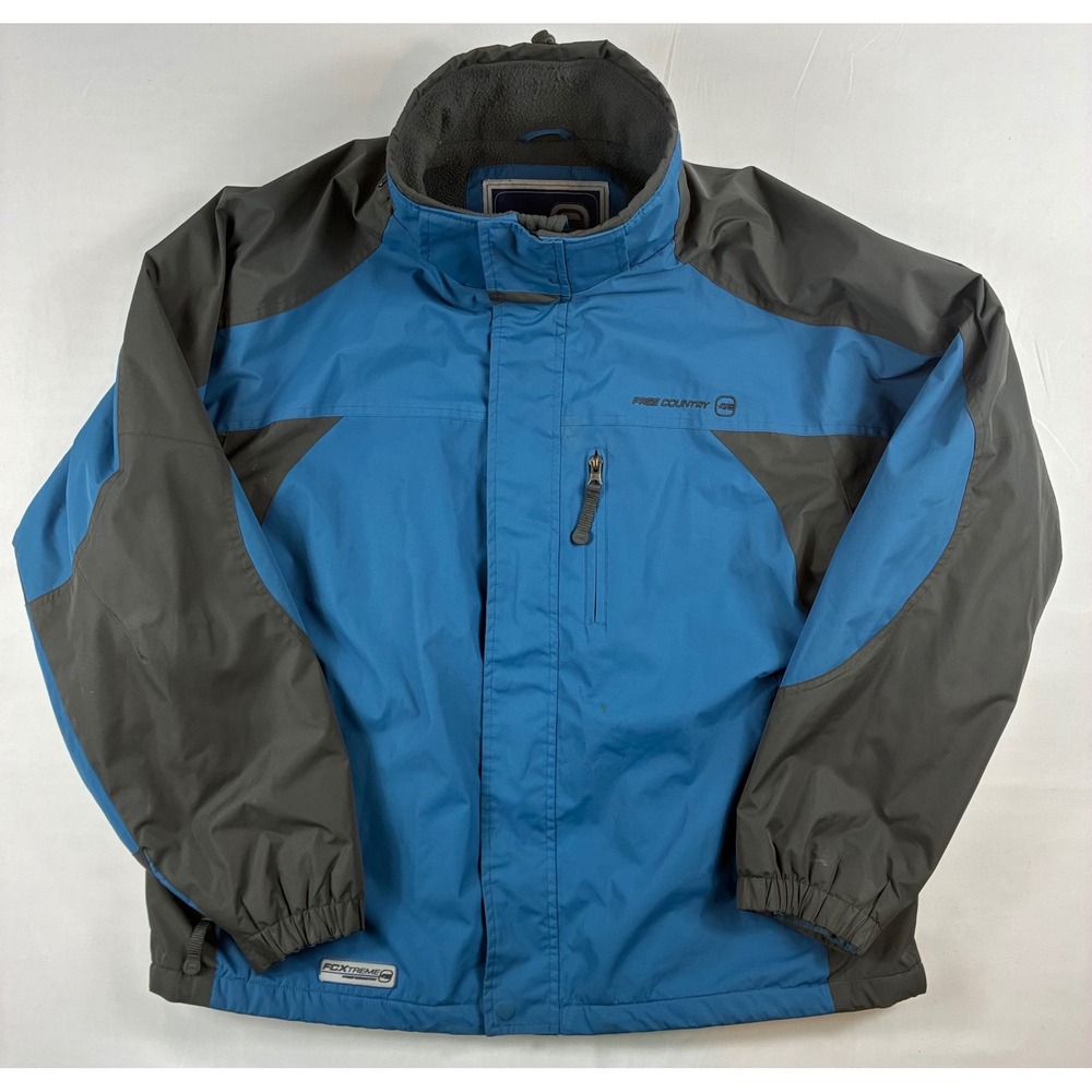 Free Country FCXtreme Jacket Mens Large Blue Gray Winter Ski Coat Good Condition